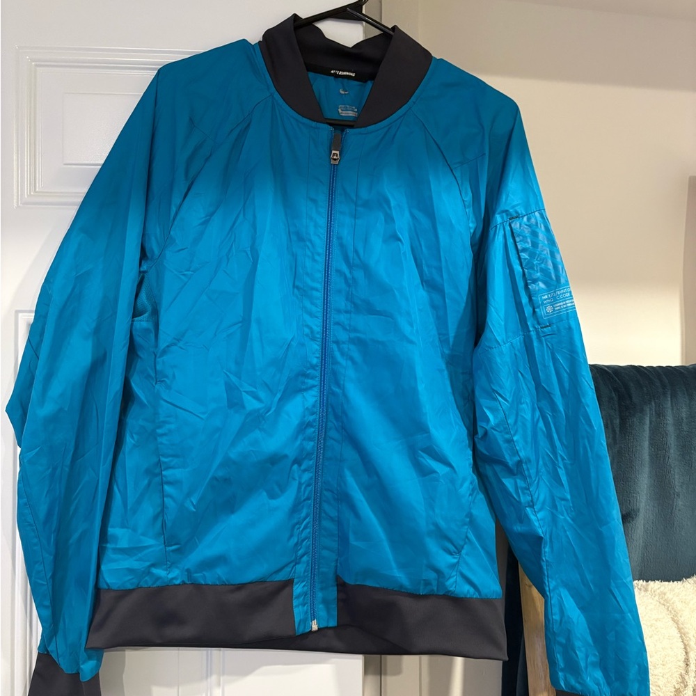 Men's Lightweight Blue Bomber Jacket - Unbranded